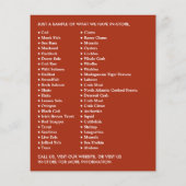 Fisch, Fischmonger/Ehefrau, Fischmarktwerbung Flyer (Hinten)