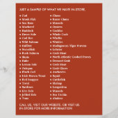 Fisch, Fischmonger/Ehefrau, Fischmarktwerbung Flyer (Hinten)