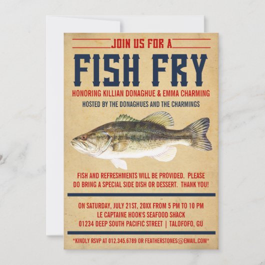 Fisch-Fischrogen-Party Einladungen (Vorderseite)