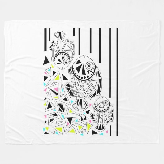 Fisch Fleecedecke (Vorderseite (Horizontal))