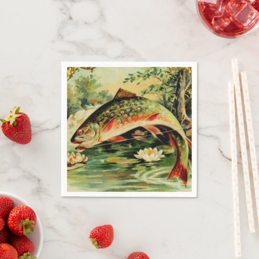 Fisch Forelle Fischen Camping Lake Serviette (Beispiel)