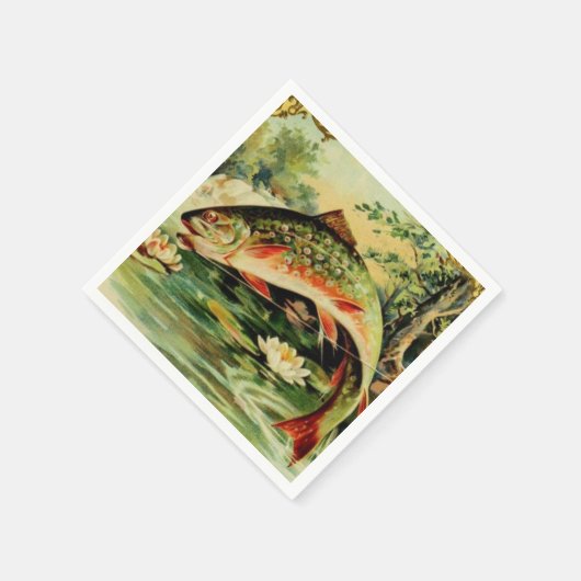 Fisch Forelle Fischen Camping Lake Serviette (Ecke)