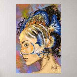 Fisch-Frau-Plakat Poster