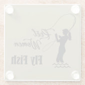 Fisch für Frauen Glasuntersetzer (Rückseite)