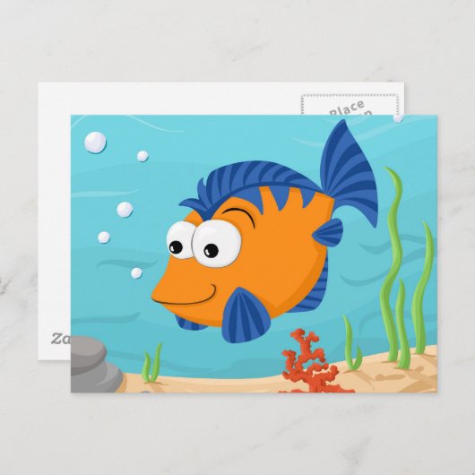 Fisch für Kinder Postkarte (Vorne/Hinten)
