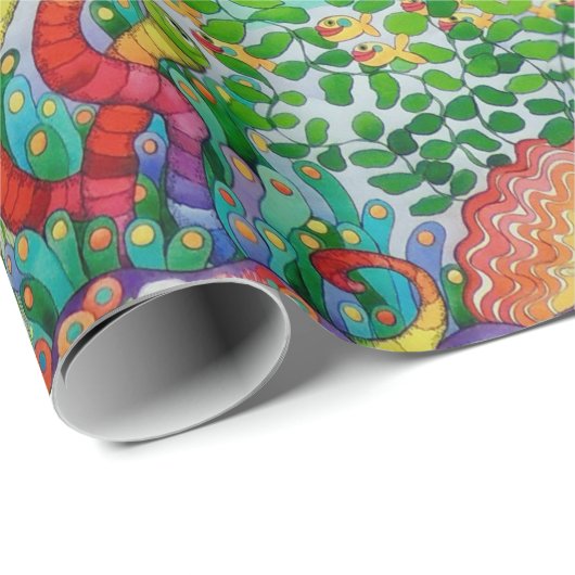 Fisch-Garten Geschenkpapier (Rolleneckpunkt)