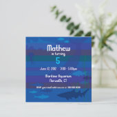 Fisch-Geburtstags-Einladung Einladung (Stehend Vorderseite)