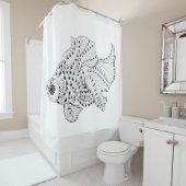 Fisch-Gekritzel Duschvorhang (Beispiel)