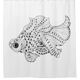 Fisch-Gekritzel Duschvorhang