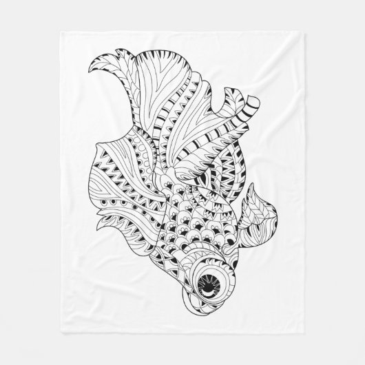 Fisch-Gekritzel Fleecedecke (Vorderseite)