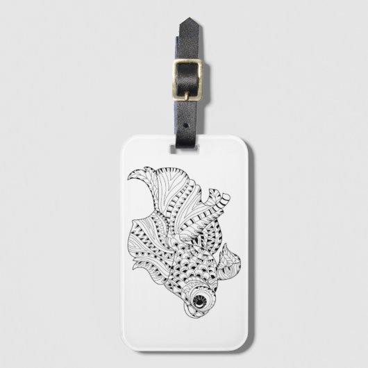 Fisch-Gekritzel Gepäckanhänger (Vorderseite Vertikal)