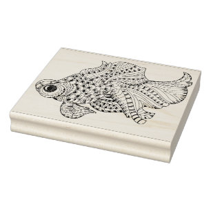 Fisch-Gekritzel Gummistempel