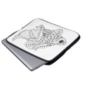 Fisch-Gekritzel Laptopschutzhülle (Vorne Knopf)