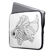 Fisch-Gekritzel Laptopschutzhülle (Vorderseite Links)