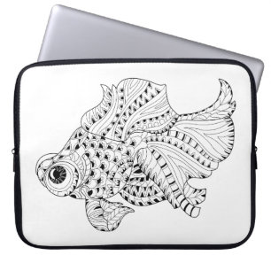 Fisch-Gekritzel Laptopschutzhülle