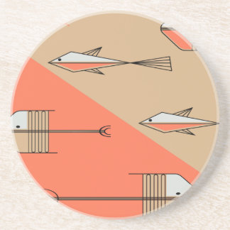 FISCH-GESCHICHTE Untersetzer 4,5" CORAL-SAND
