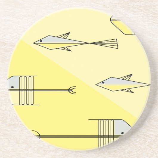 FISCH-GESCHICHTE Untersetzer 4,5" ZITRONE (Vorne)