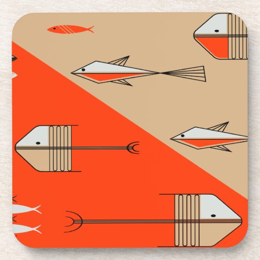 FISCH-GESCHICHTE Untersetzer-Set von 6 Getränkeuntersetzer (Vorderseite)