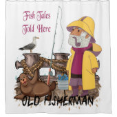 Fisch-Geschichten erklärten hier - altem Fischer Duschvorhang (Vorderseite)