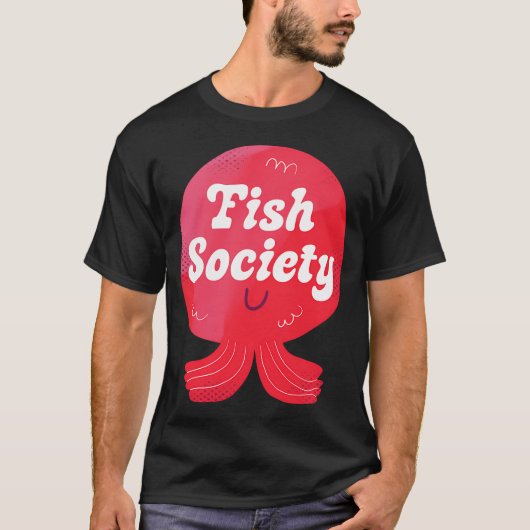Fisch Gesellschaft Abzeichen T-Shirt (Vorderseite)