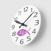 Fisch glauben - rosa runde wanduhr (Winkel)