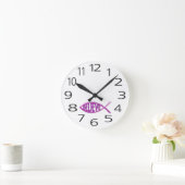 Fisch glauben - rosa runde wanduhr (Zuhause)