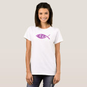 Fisch glauben - rosa T-Shirt (Vorne ganz)