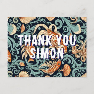 Fisch Goldfisch Illustration Danke Postkarte