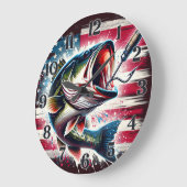 Fisch Große Wanduhr (Winkel)