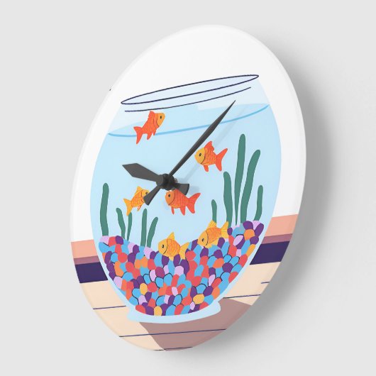 Fisch Große Wanduhr (Winkel)