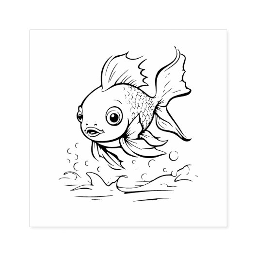 Fisch Gummistempel (Prägung)