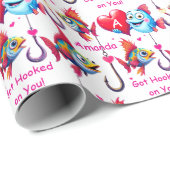 Fisch, Haken, Name - Got an dir! Geschenkpapier (Rolleneckpunkt)