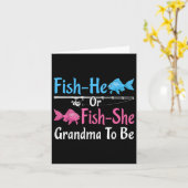 Fisch-he- oder Fisch-Grandma als Gender-Offenlegun Karte (Gelbe Blume)