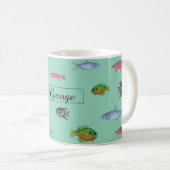 Fisch-heller Türkis Kaffeetasse (VorderseiteRechts)