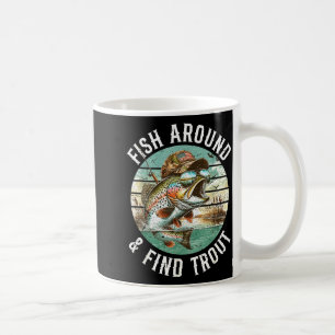 Fisch herum finden Forelle, Lustiger Angler-Angels Kaffeetasse