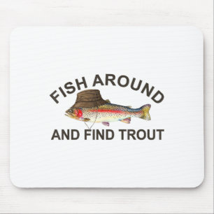 Fisch herum finden Forelle, Lustiger Angler-Angels Mousepad