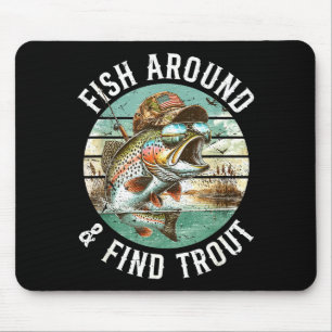 Fisch herum finden Forelle, lustiger Angler-Angels Mousepad