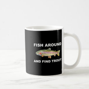 Fisch herumlaufen und Forellen finden Lustiges Ang Kaffeetasse