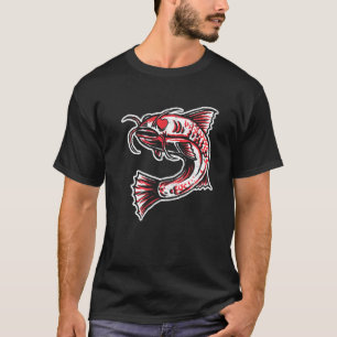 Fisch Herz Auge Valentinstag Cool Angeln Fischer T-Shirt