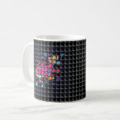 Fisch hinter Netz Illustration Kaffeetasse (Vorderseite Links)