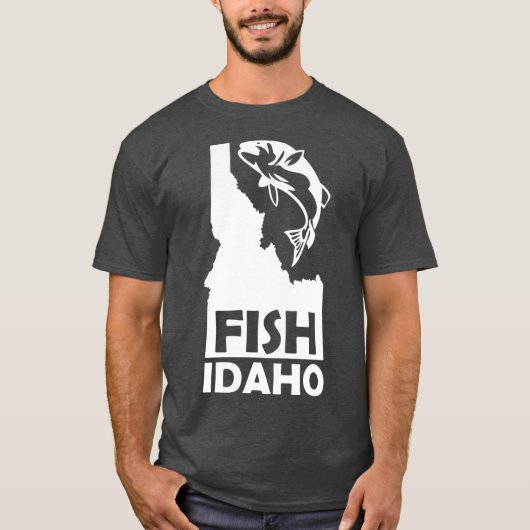 Fisch Idaho Angelgrafik Funny Fishing Apparel T-Shirt (Vorderseite)