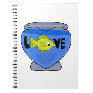 Fisch Im Aquarium mit Liebe Notizblock