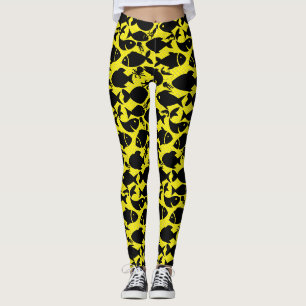Fisch im FN2508A.Gelbe BG Leggings