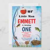 Fisch im Freien Sommer jedes Alter erste Geburtsta Einladung (Vorderseite)