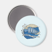 Fisch im Stickdesign Magnet (Vorderseite/Rückseite)