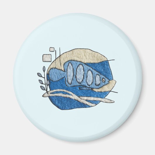 Fisch im Stickdesign Magnet (Vorne)