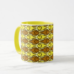 Fisch im Stil der Mitte des 20. Jahrhunderts, brau Tasse