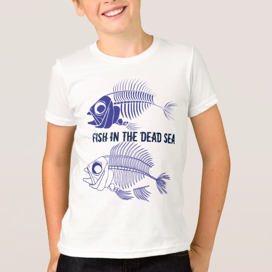 "Fisch im Toten Meer" mit Fischskeletten T-Shirt (Vorderseite)