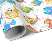 Fisch in Blasen Geschenkpapier (Rolleneckpunkt)