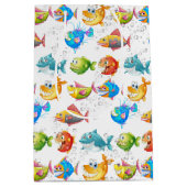 Fisch in Blasen Mittlere Geschenktüte (Vorderseite)
